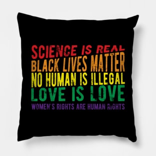 black lives matter science is real black lives matter love Pillow