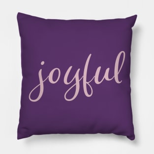 Joyful Pink Script Christmas Holiday Wish Pillow