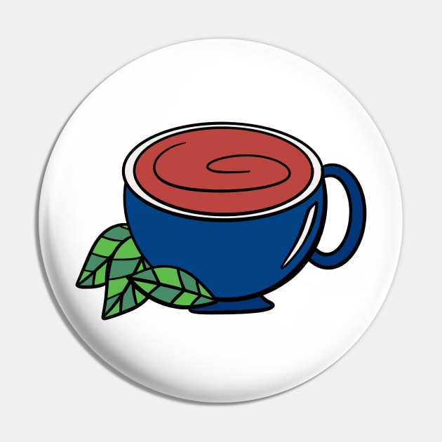 Cup of Tea Pin by Kelly Louise Art