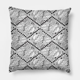 Leaf Doodle Seamless Surface Pattern Design Pillow