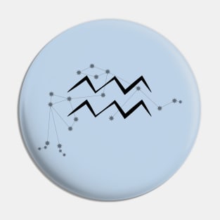 Aquarius - Zodiac Sign Symbol and Constellation Pin