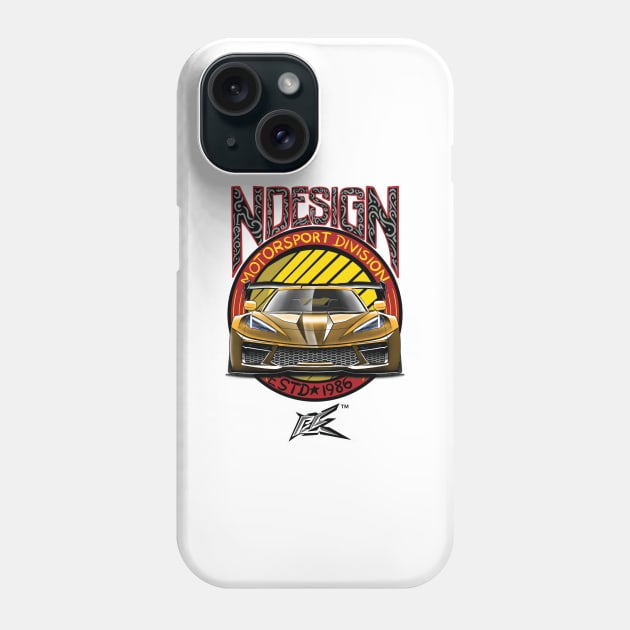 corvette stingray c8 yellow Phone Case by naquash