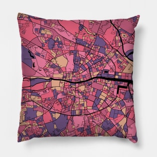 Dublin Map Pattern in Purple & Pink Pillow