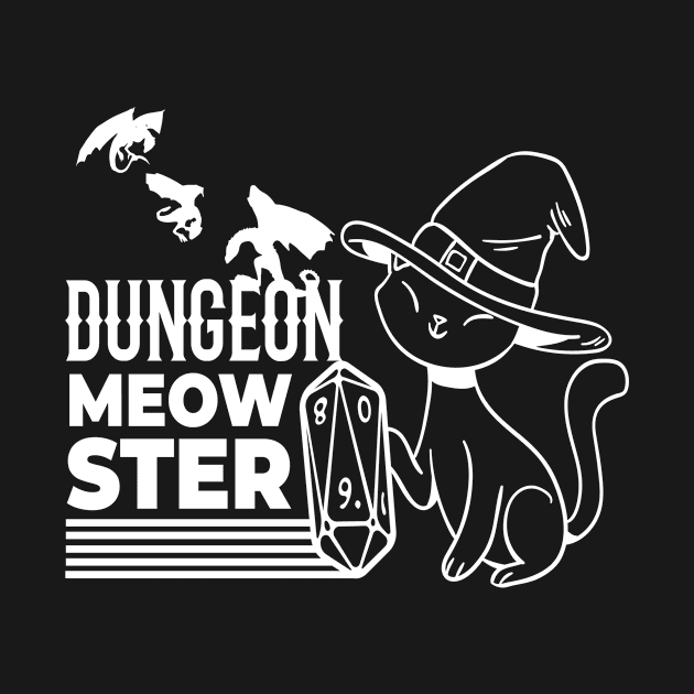 Dungeon Meowster Nerd Cat by MooonTees