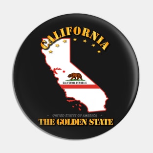 California w Flag - The Golden State Pin