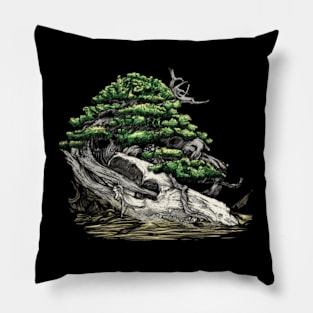 Bonsai tree on skull Pillow