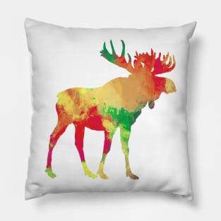 Moose Paint Splatter Pillow