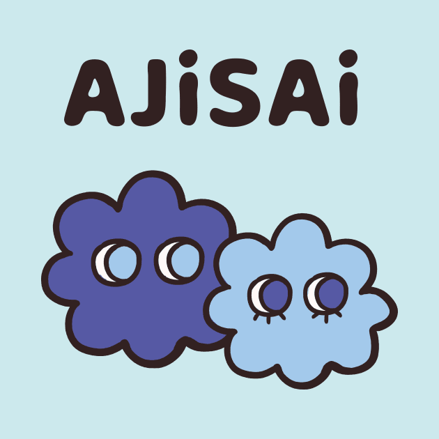 AJISAI - Cryptic Nihongo - Cartoon Hydrangea with Japanese by zueniverse