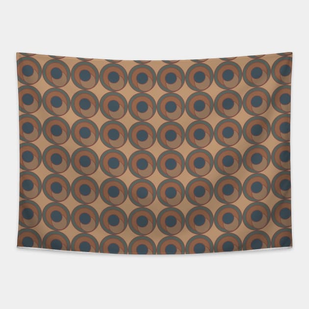 retro circles pattern Tapestry by vixfx