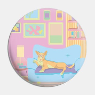 Greyhound with glasses in pastels Pin