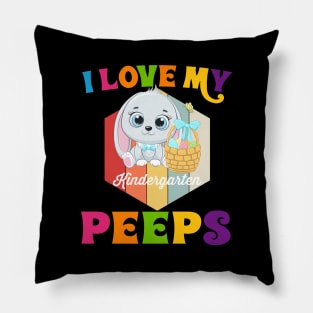 Funny I Love My Kindergarten Peeps teacher Easter Bunny Egg Classic Pillow