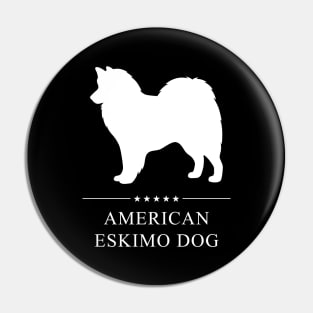 American Eskimo Dog White Silhouette Pin