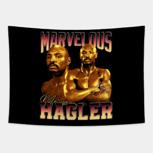 Marvelous Marvin Hagler Boxing Legend Signature Vintage Retro 80s 90s Bootleg Rap Style Tapestry