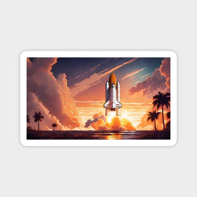 Kennedy space center, space shuttle launch Magnet by LM Designs by DS