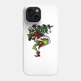 Grinch with christmas tree Phone Case