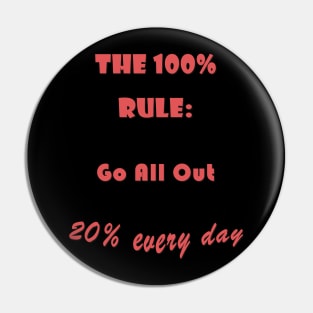 The 100% percent rule - work life balance Pin