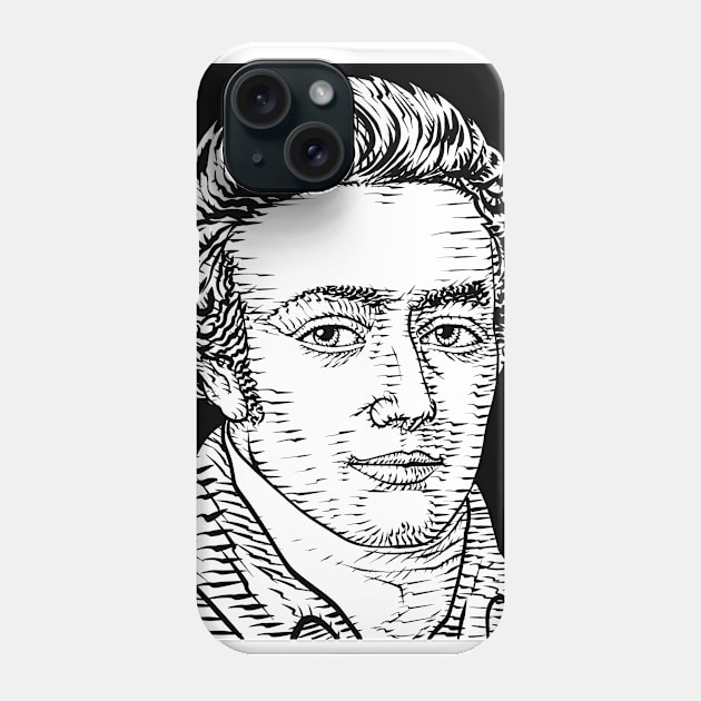 SAMUEL TAYLOR COLERIDGE ink portrait Phone Case by lautir