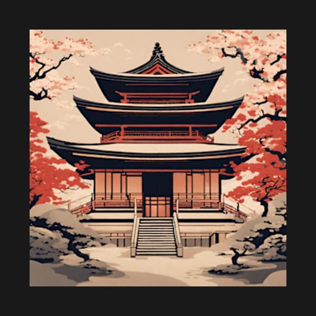 aesthetic Japanese temple art by cloudviewv2