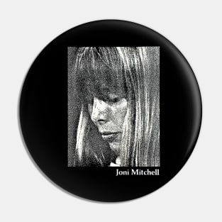 Joni Mitchell - Retro 1980s Style Fan Art Design Pin