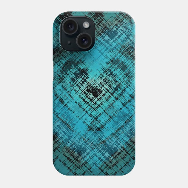 Pencil Strokes Blue Green Heart Pattern Phone Case by Peaceful Space AS