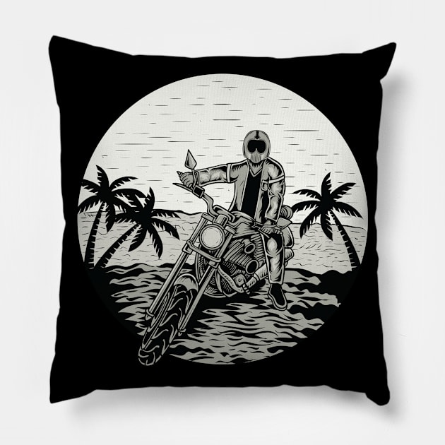 Motorcycle biker Pillow by Norzeatic