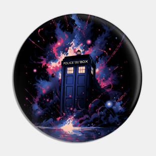 Vaporwave Tardis Pin