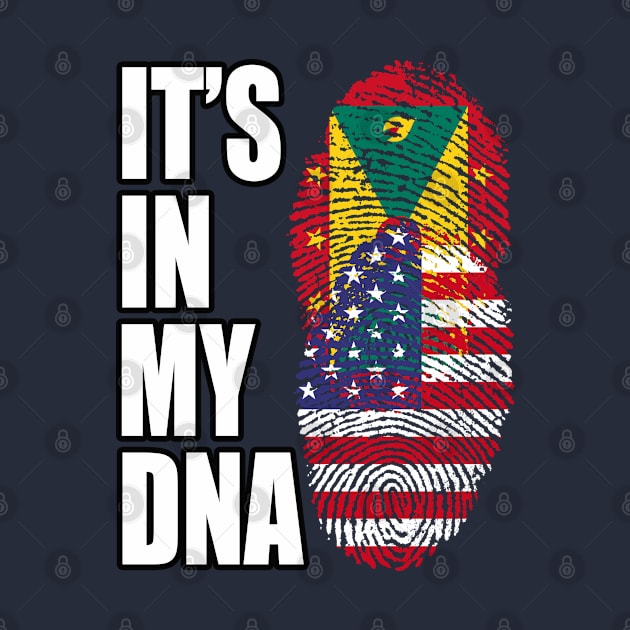 Grenadian And American Mix Heritage DNA Flag by Just Rep It!!