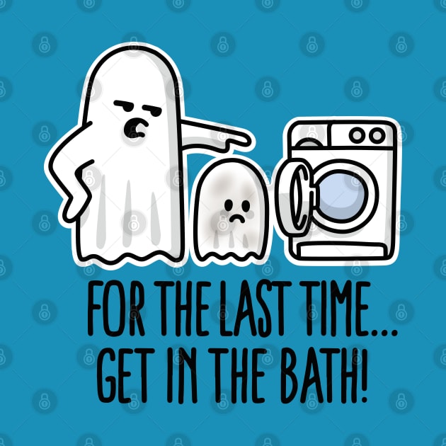 Funny ghost Get in the bath washing machine comic by LaundryFactory