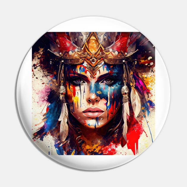 Powerful Warrior Woman #8 Pin by Chromatic Fusion Studio