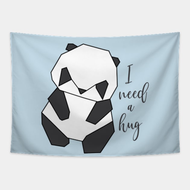 Origami Panda - I Need a Hug Tapestry by GraphicLoveShop