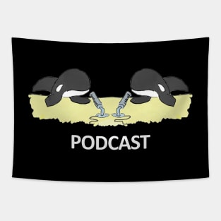 Orca Podcast - White Lettering Tapestry