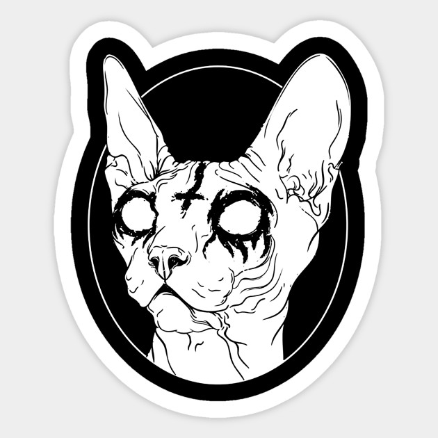 Black Sphynx Cat I Goth Cat Sticker Teepublic Uk