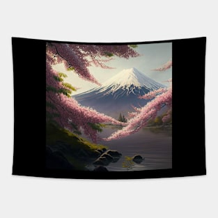 Spring Scenery, Mount Fuji Landscape View Tapestry