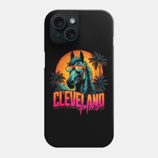 Retro Wave Rainbow Cleveland Horse Vibes Phone Case