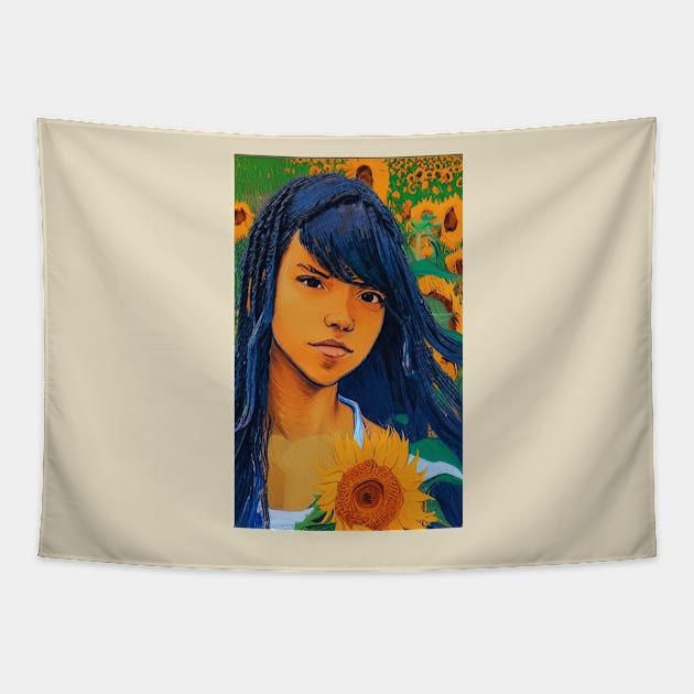 Beauty of the Land Keeper of the Sunflowers Tapestry by AnimeBlaque