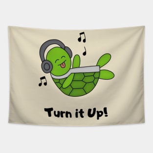 Musical Green Turtle Tapestry