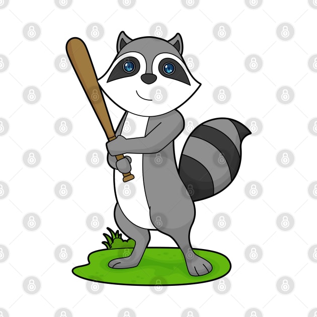 Racoon Baseball Baseball bat by Markus Schnabel