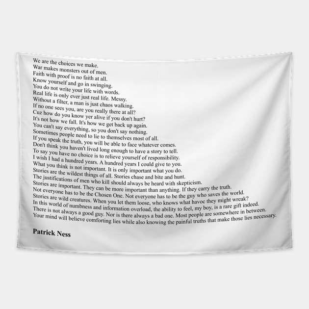 Patrick Ness Quotes Tapestry by qqqueiru