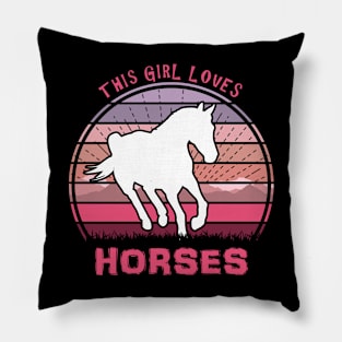 This Girl Loves Horses Pillow