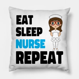 EAT Sleep Nurse Repeat Scrub Life Pillow