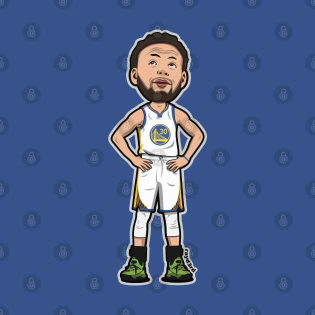 Steph Curry Cartoon Style - Stephen Curry - Pin | TeePublic