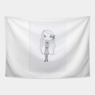 Green-eyed Girl Tapestry