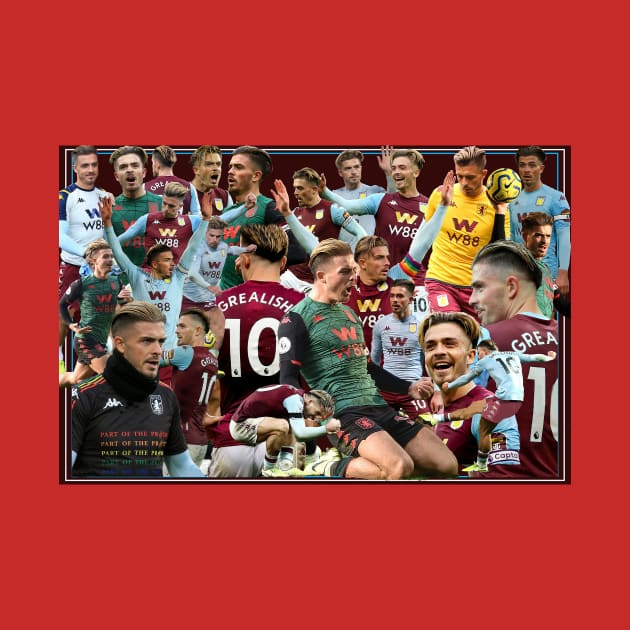 aston villa football club legends prints posters squad jack grealish collage by madein1874