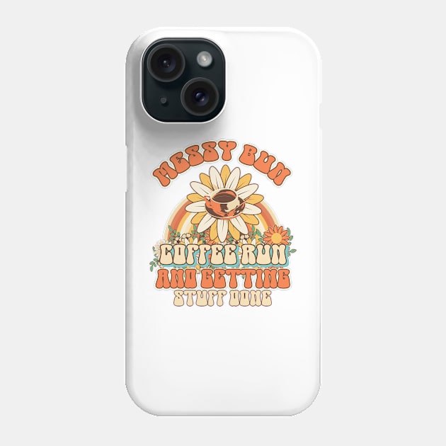 Messy bun coffee run and getting stuff done Groovy coffeine addict mommy Phone Case by HomeCoquette