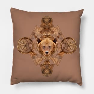 Bear in Sacred Geometry Ornament Pillow