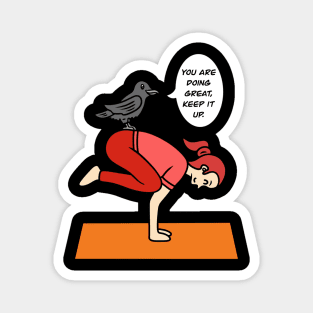 Yoga pose -cute crow Magnet