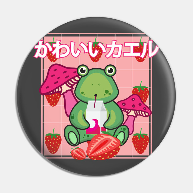 Strawberry Frog Pastel Kawaii Cottagecore Aesthetic T-shirt