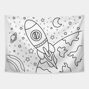 Ilustration Rocket Tapestry