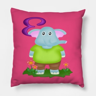 E is for Elephant Pillow