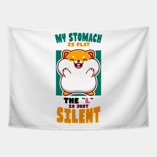 Flat Stomach Cute Hamster Tapestry by crimsonshirt